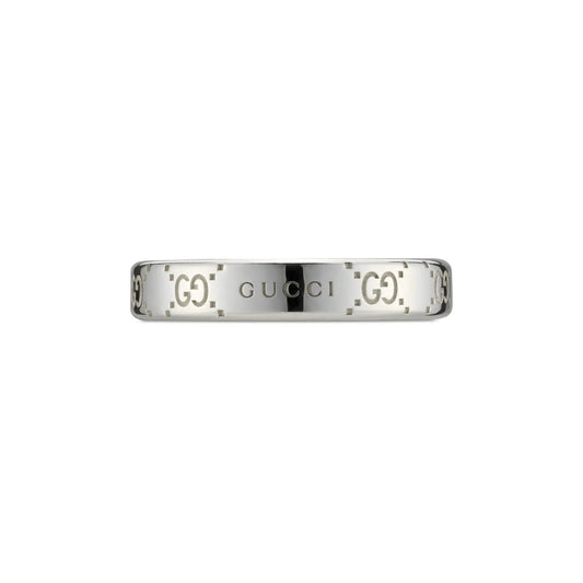 GUCCI GG STERLING SILVER THIN 4MM RING