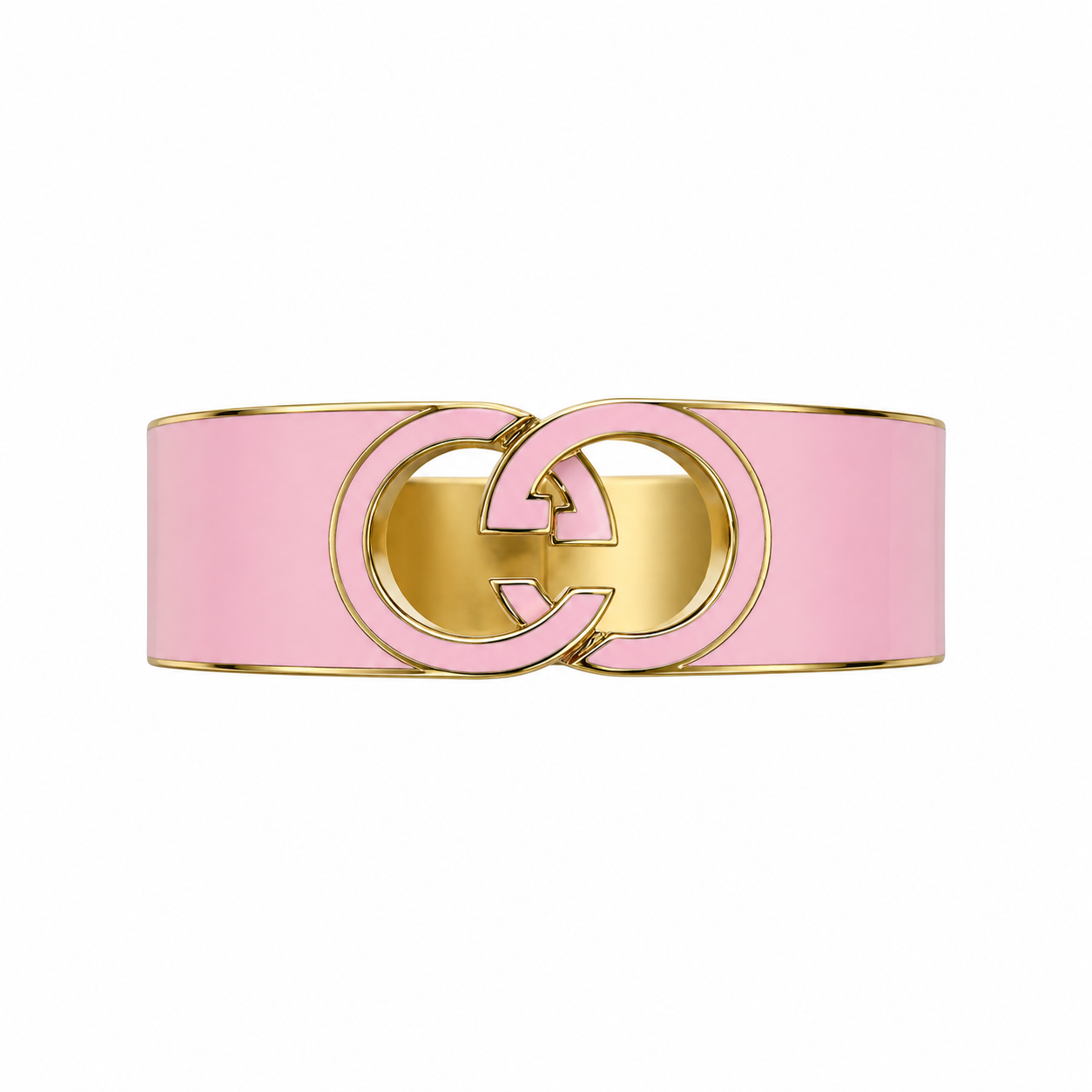 GUCCI GG ENAMEL BANGLE INTERLOCKING  BRACELET