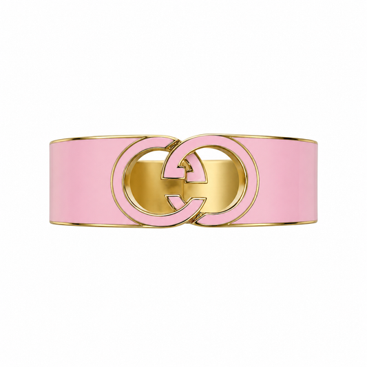 GUCCI GG ENAMEL BANGLE INTERLOCKING  BRACELET