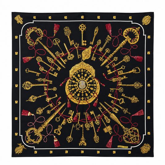 HERMES SILK SCARF PARIS LES CLEFS CATY LATHAM