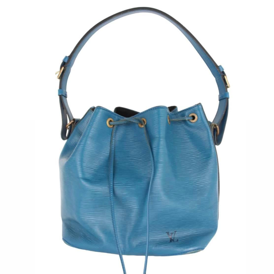 LOUIS VUITTON BLUE TOLDEO EPI NOE DRAWSTRING BUCKET BAG