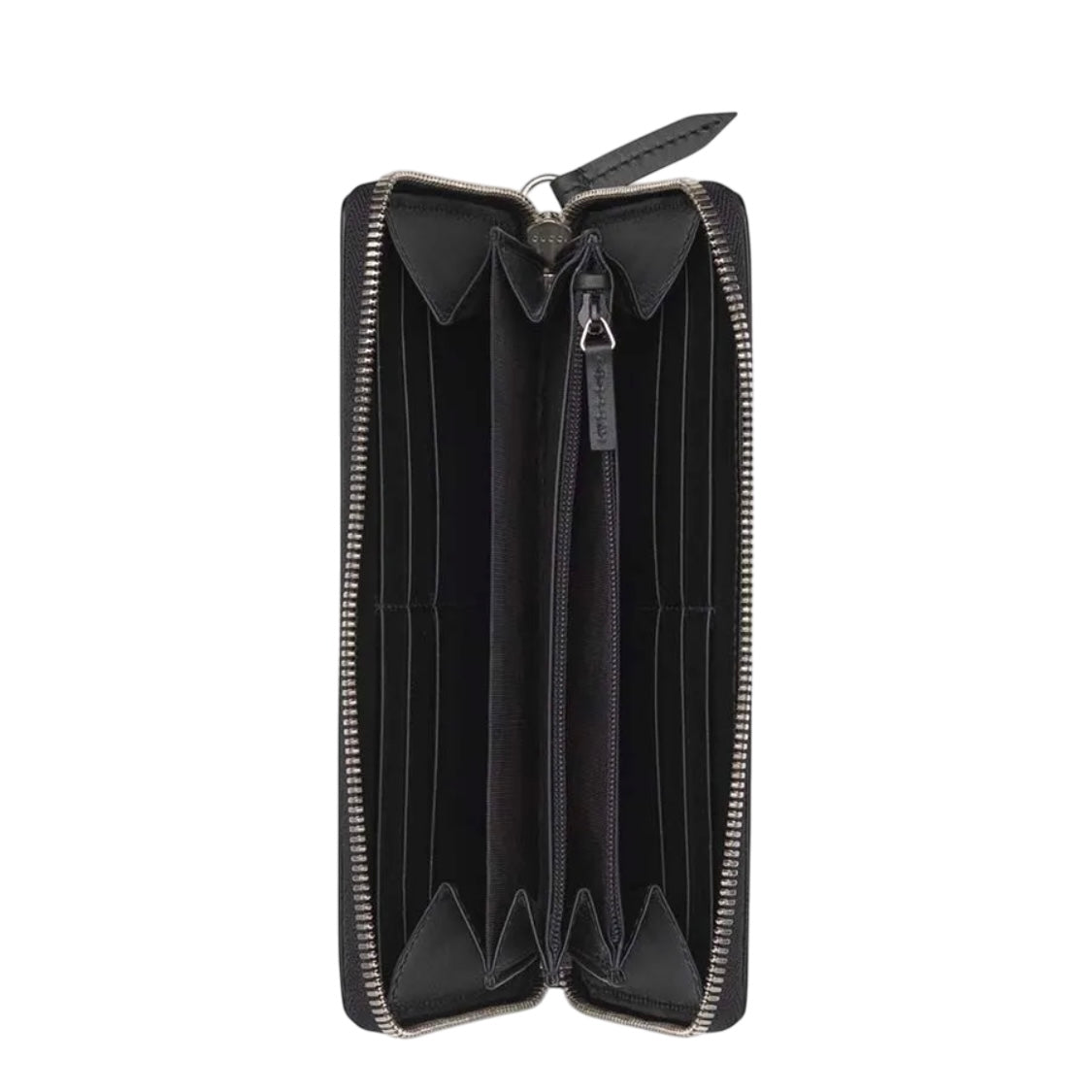 GUCCI LEAPING TIGER MONOGRAM CONTINENTAL ZIP AROUND WALLET