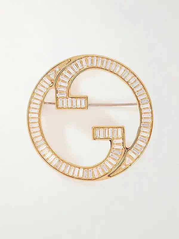 GUCCI GG BLONDIE CRYSTAL PIN BROOCH