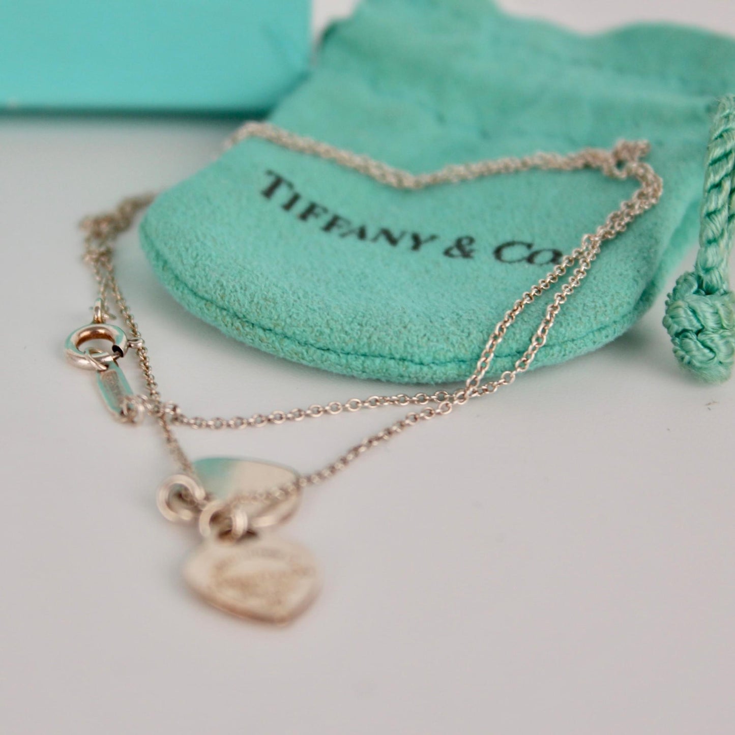 TIFFANY AND CO DOUBLE HEART TAG PENDANT