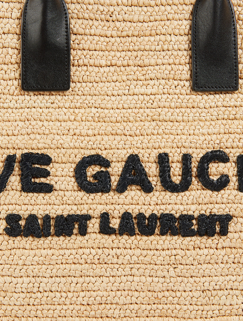 YVES SAINT LAURENT YSL RIVE GAUCHE RAFFIA TOTE BAG