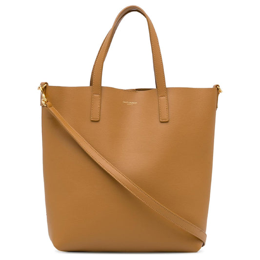 YVES SAINT LAURENT YSL BROWN TOY NORTH SOUTH SHOPPING TOTE