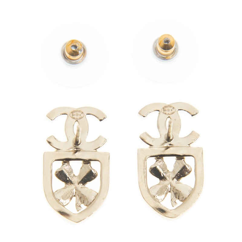 CHANEL CC SERGEANT CLOVER EARRING
