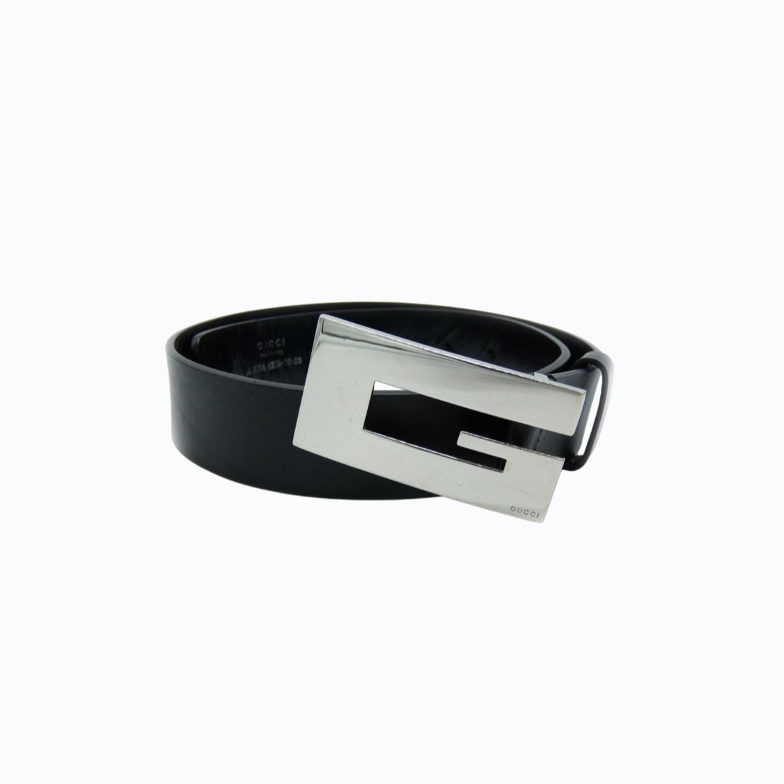 GUCCI BLACK LEATHER BELT