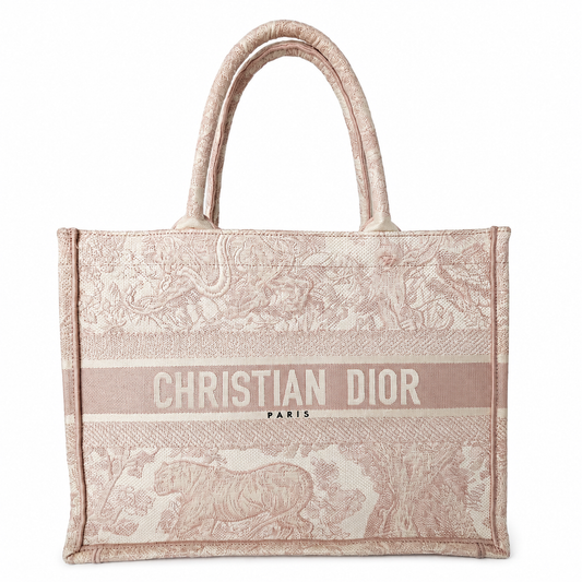 CHRISTIAN DIOR CD EMBROIDERED BOOK TOTE MEDIUM