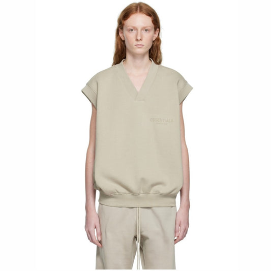 ESSENTIALS GRAY V-NECK VEST