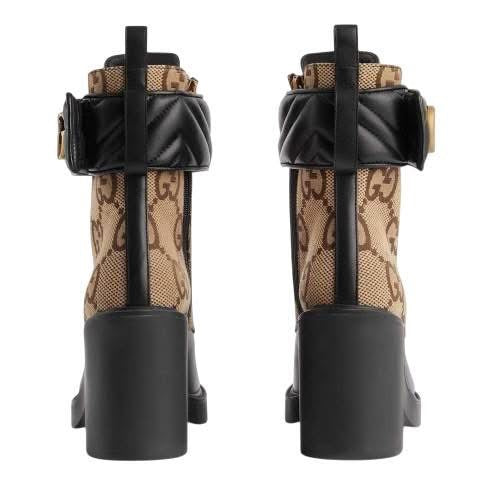 GUCCI LOGO PLAQUE-ANKLE BOOTS