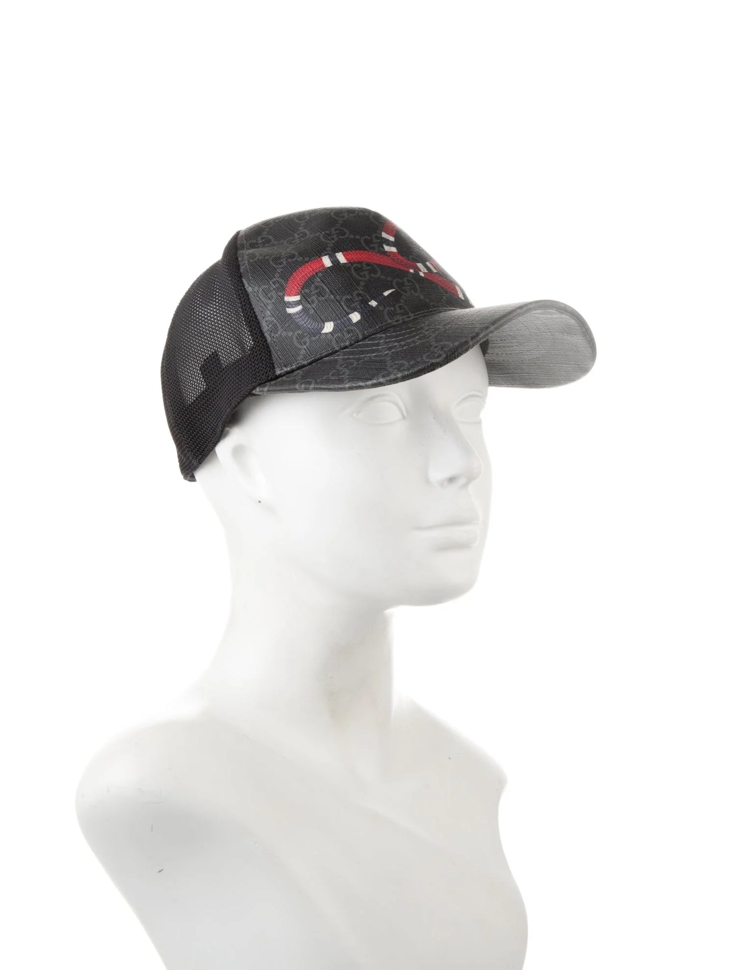 GUCCI GG BLACK SNAKE SUPREME JACQUARD BASEBALL UNISEX CAP