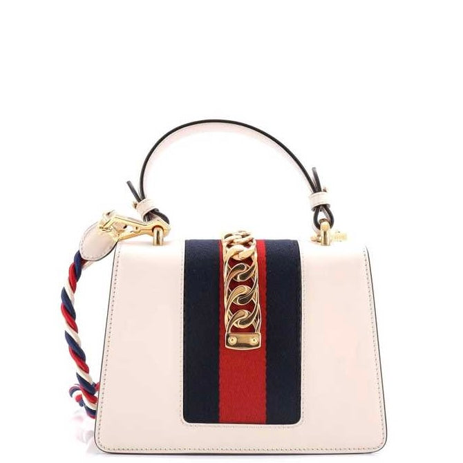 GUCCI White Leather Small Sylvie top Handle

B