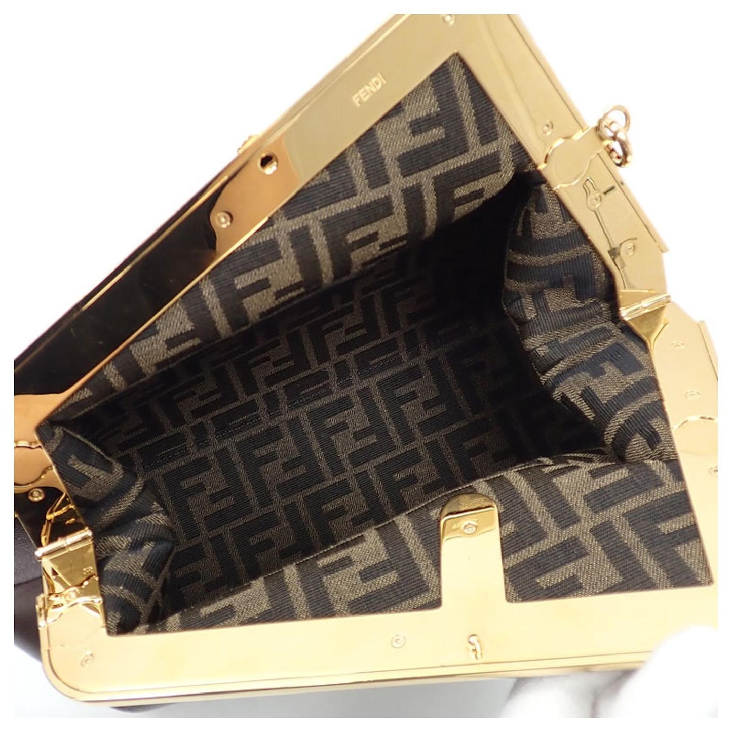 FENDI FIRST MEDIUM NAPPA BAG DARK BROWN