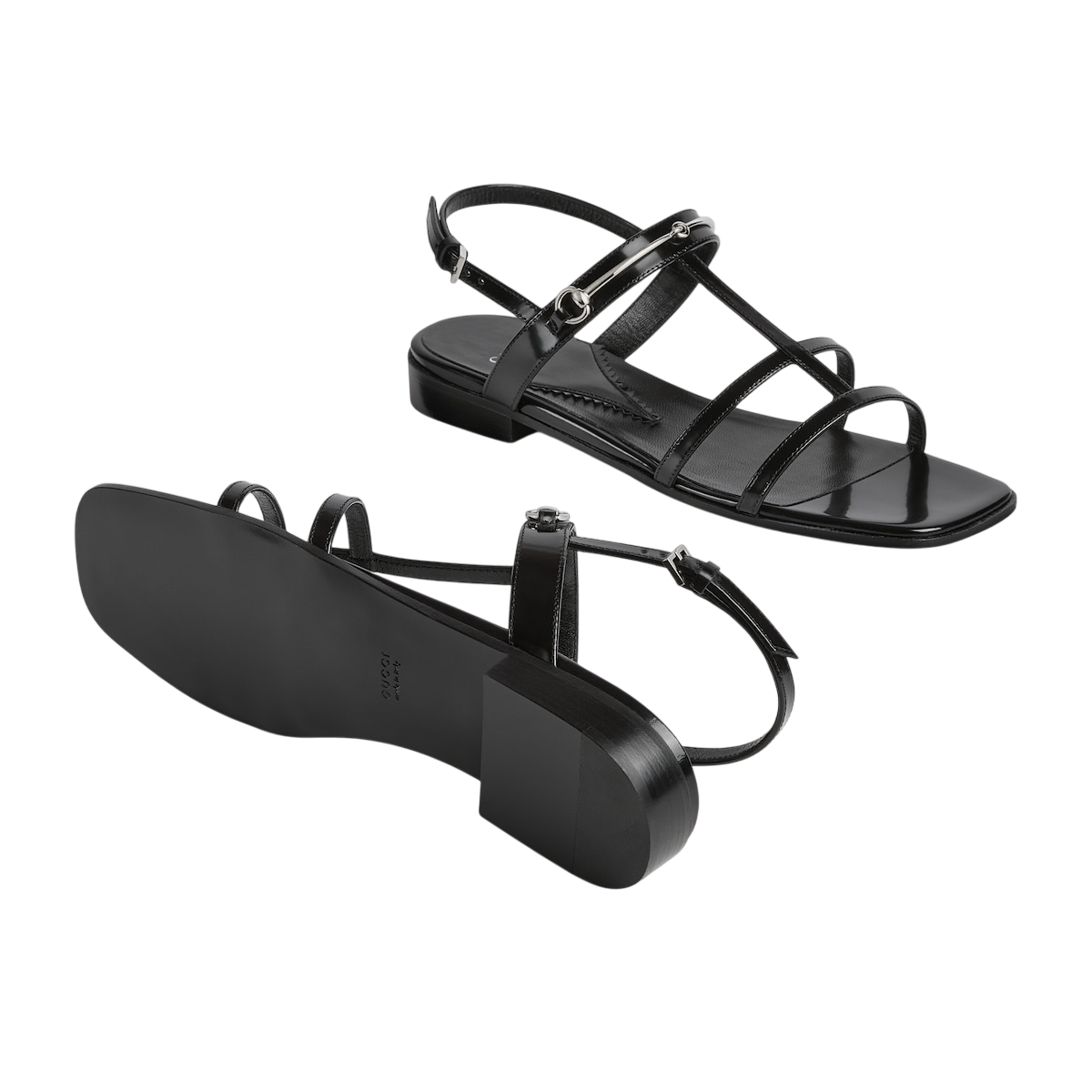 GUCCI GG SLIM HORSEBIT FLAT SANDAL