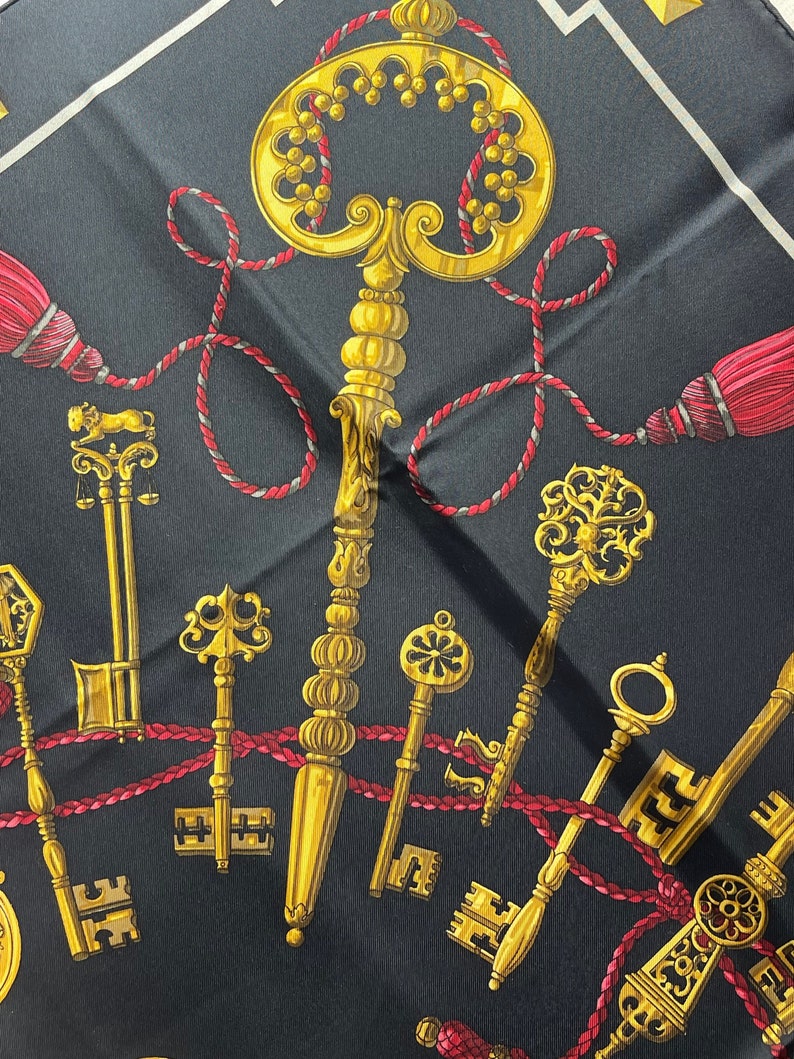 HERMES SILK SCARF PARIS LES CLEFS CATY LATHAM