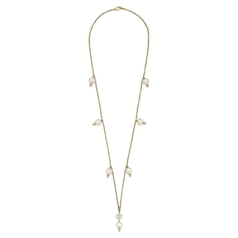 GUCCI GG INTERLOCKING G PEARLS PENDANT NECKLACE
