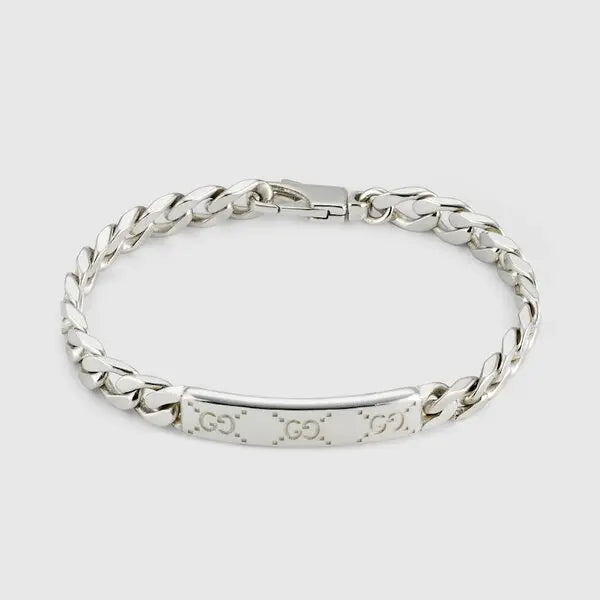 GUCCI GG SILVER TAG UNISEX BRACELET