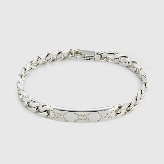 GUCCI GG SILVER TAG UNISEX BRACELET
