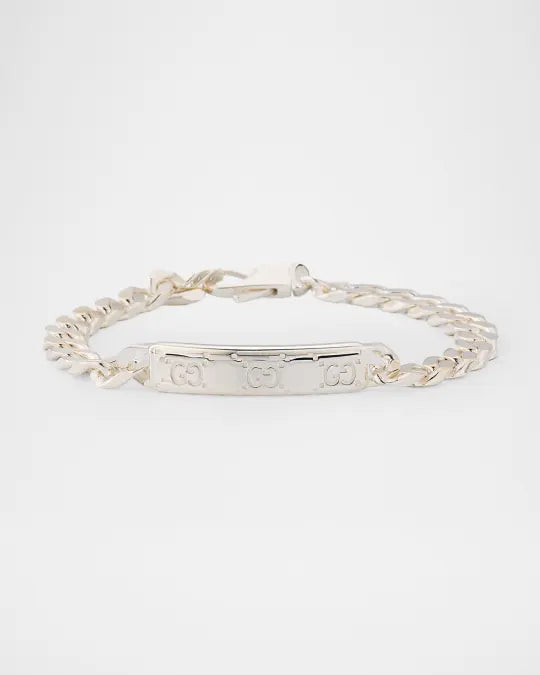 GUCCI GG SILVER TAG UNISEX BRACELET