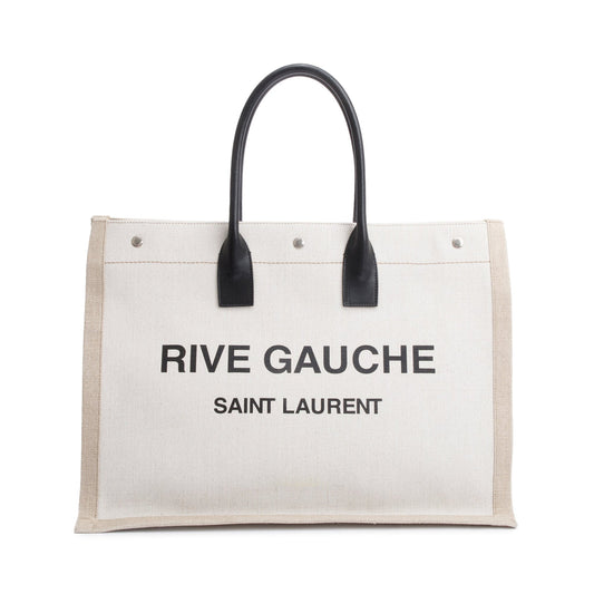 YVES SAINT LAURENT YSL RIVE GAUCHE BEIGE LARGE TOTE