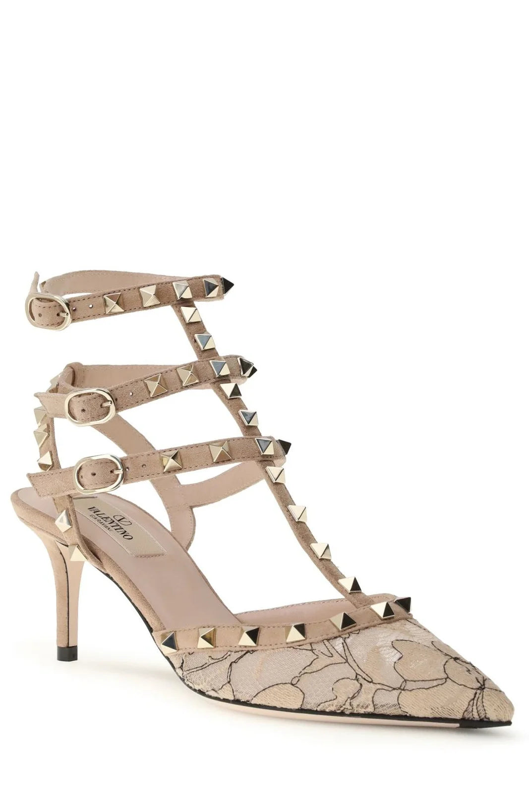 VALENTINO GARAVANI ROCKSTUD LACE PUMPS