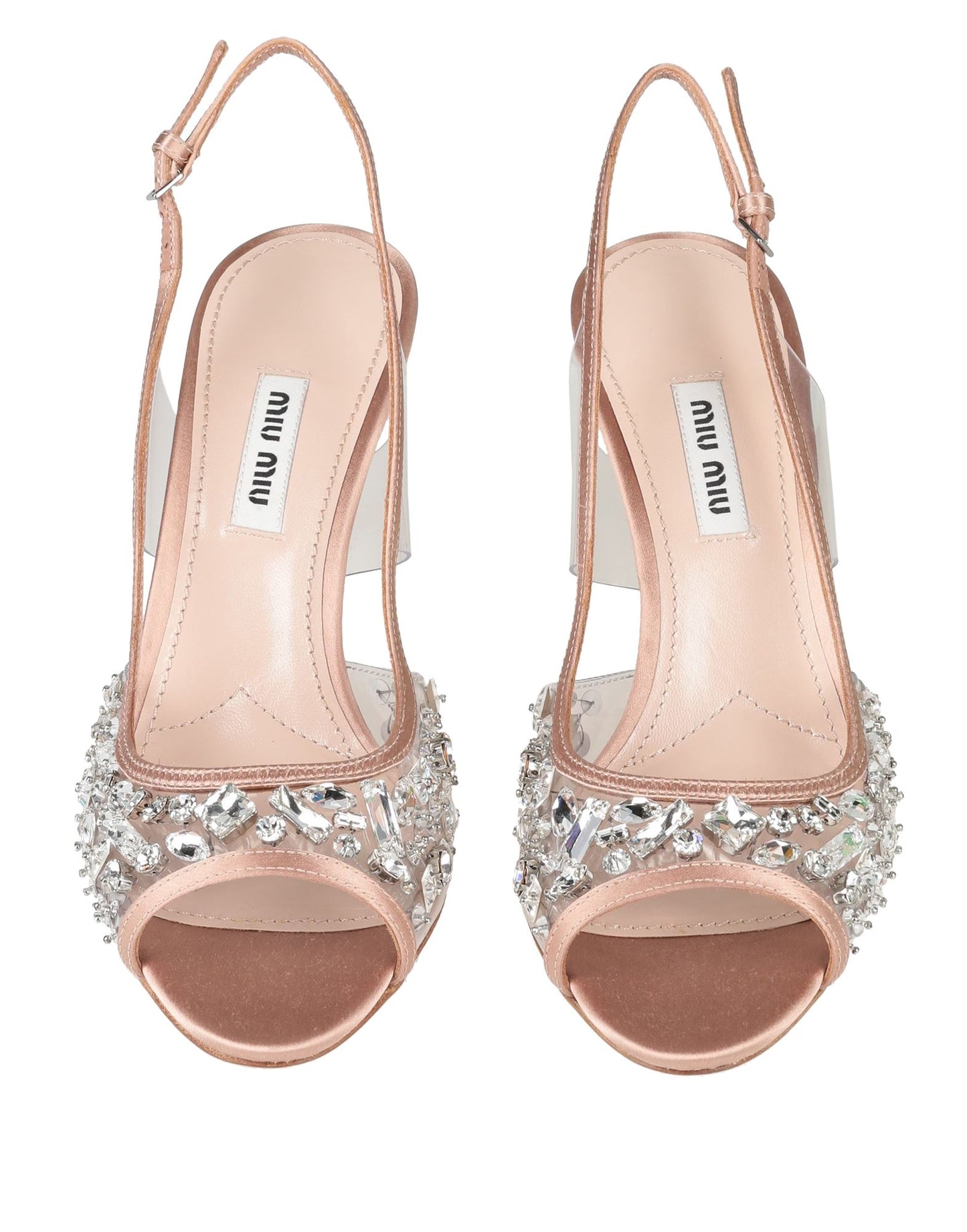 MIU MIU CRYSTAL SATIN SLING BACK