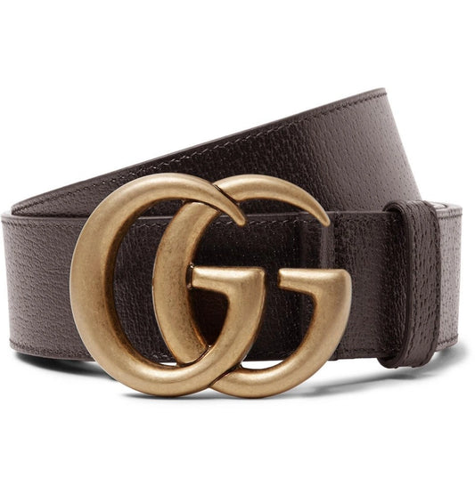 GUCCI GG DARK BROWN GHW THICK BELT
