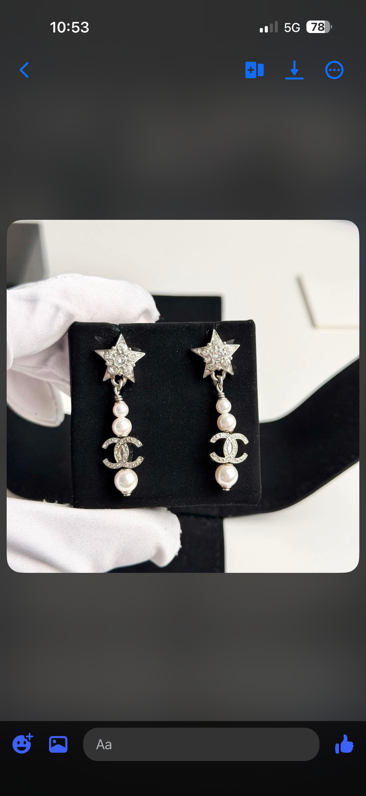 CHANEL CC DROP PEARL EARRINGS WITH CRYSTALS