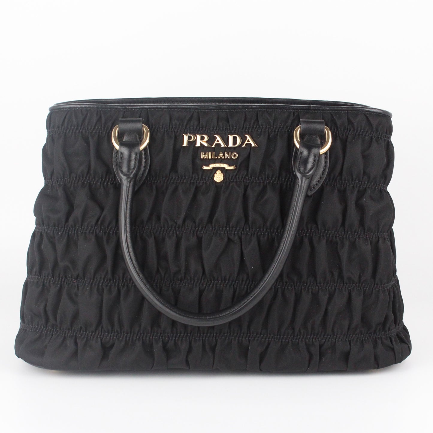 PRADA TESSUTO Gaufre Tote Bag, Shoulder Bag, 2 Way black, Nero